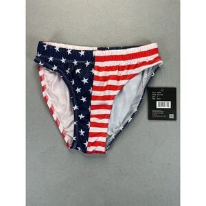 Uzzi American Flag Swim Briefs Men's Small NWT Patriotic USA Beach Pool Swimwear